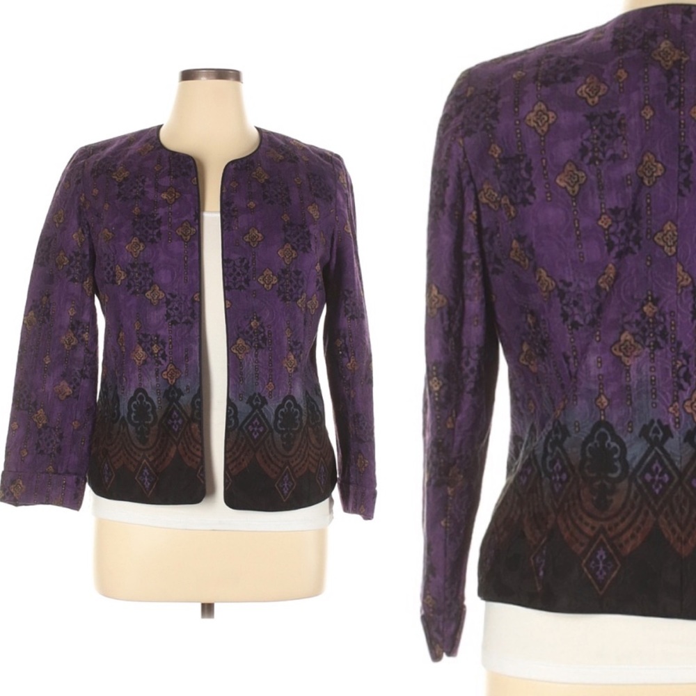 Coldwater Creek Size 14 Ombré Purple Blazer Jacket